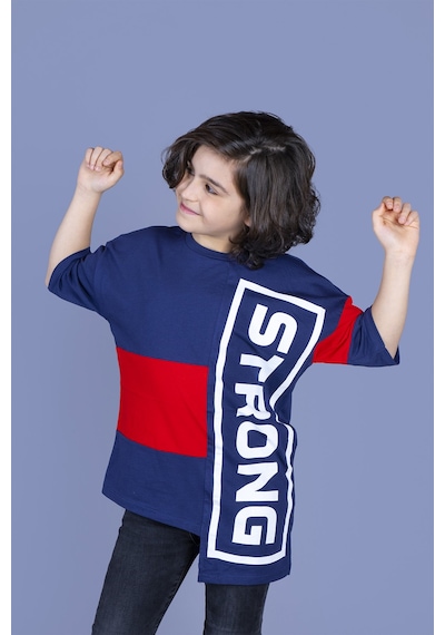 Toontoy Kids Toontoy Erkek Çocuk Garnili Strong Baskılı Tişört Lacivert Toontoy Kids Toontoy Erkek Çocuk Garnili Strong Baskılı Tişört Lacivert