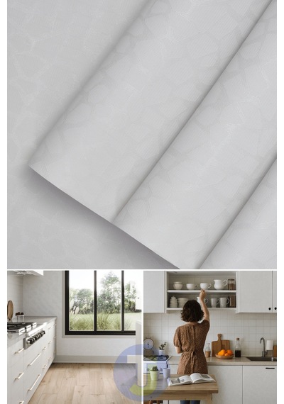 Technojet Kendinden Yapışkanlı Pvc Kaplama Folyosu 60x100cm Kendinden Desenli Beyaz