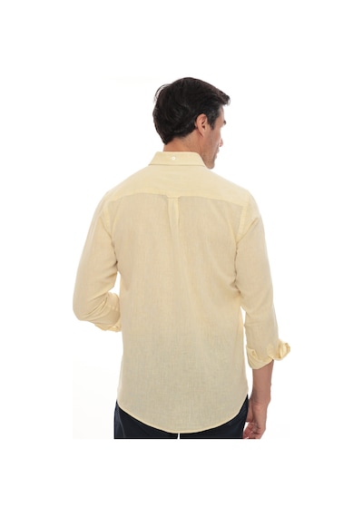 Slim Fit Uzun Kol Yaka Düğmeli Nefes Alan Keten Hediye Kutulu Erkek Gömlek Fs-004548 - Sarı-3232 Slim Fit Uzun Kol Yaka Düğmeli Nefes Alan Keten Hediye Kutulu Erkek Gömlek Fs-004548 - Sarı-3232