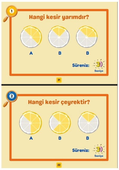 Çocuklara Kesirleri Öğreten Yaz-sil Kitabı