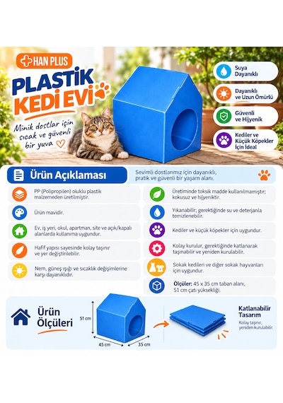 Han Plus Plastik Kedi Evi -10 Adet + Online Sıfır Atık Eğitimi