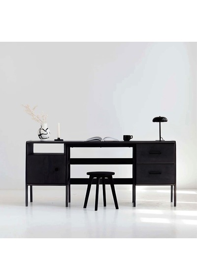Woodesk Terra Ahşap Çalışma Masası 180x60 Siyah Renk Cpt4640-180 Siyah