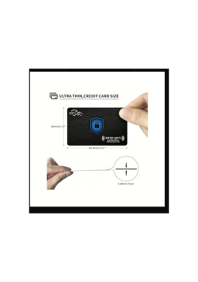 Organıcyou Shenzhen Rfıd/nfc Engelleyici Kart, Ultra İnce Şık Tasarım, Alüminyum Malzeme, Hırsızlığa Karşı Siyah