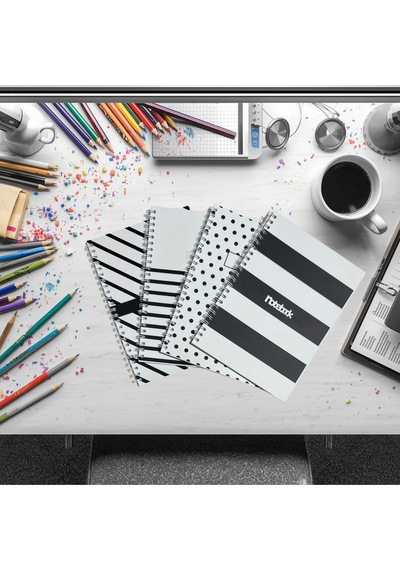 A5 Spiralli Zebra Defter 40 Yaprak 4'lü Tamamı Çizgisiz
