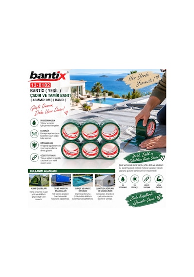 Yeşil Çadır Ve Tamir Bantı 48mmx10m 5047