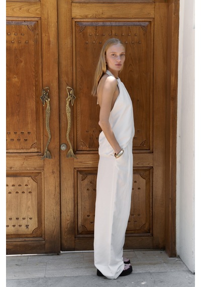 Mai Collection Mai Studios Co. Prasetsah Bağlamalı Ekru Crop Pantolon Takım Ekru Mai Collection Mai Studios Co. Prasetsah Bağlamalı Ekru Crop Pantolon Takım Ekru