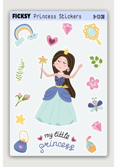 Sevimli Prenses Sticker Seti - 15 Adet Etiket Çıkartma Diğer