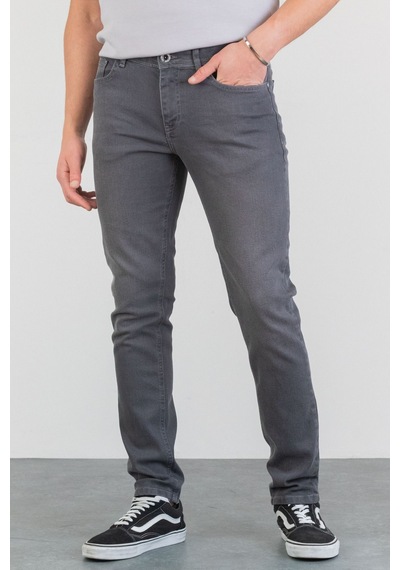 HLT Jeans Erkek Koyu Gri Taşlamalı Slim Fit Likralı Jean Kot Pantolon Jack