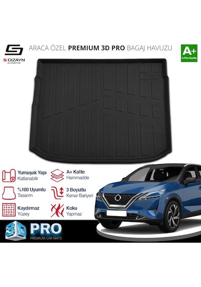 S-dizayn Nissan Qashqai 1.3 Benzinli 3d Pro Bagaj Havuzu Üst Bagaj 2021 Üzeri A+ Kalite