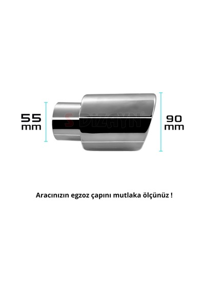S-dizayn Dacia Duster 2 Krom Egzoz Ucu Vidalı 55mm Çap 2018-2023