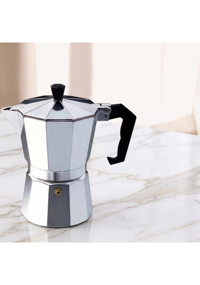 6 Fincanlık Retro Tasarım Alüminyum Moka Pot - Ocak Üstü Espresso Ve Filtre Kahve Demleyici