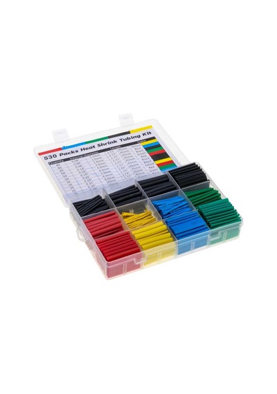 Isı İle 1/2 Daralan Makaron Kutulu Set - 530 Parça
