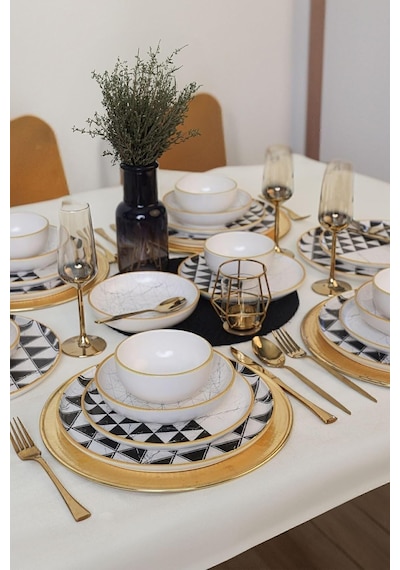 Mat Siyah Myra Pasta Tabağı 22 Cm 6 Adet 956