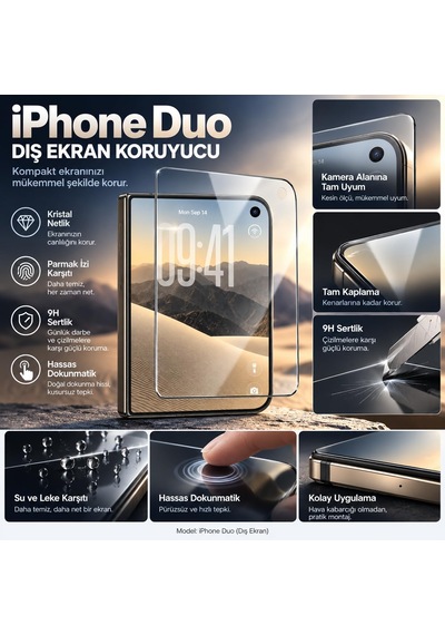 Iphone Duo Uyumlu Temperli Cam Ekran Koruyucu 9h