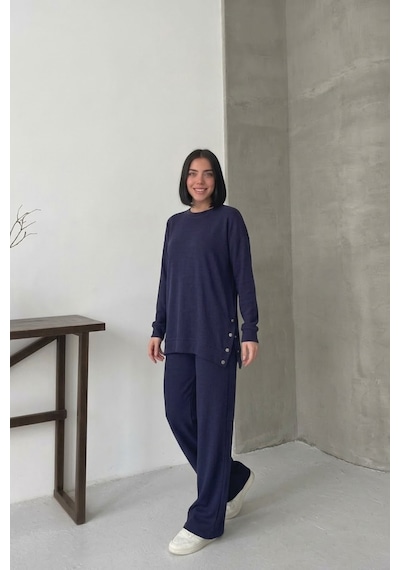 Soft&basic Rahat Kesim Uzun Kollu Yanları Çıt Kapamalı Premium Yumuşak Kumaş Eşofman Takımı Lacivert Soft&basic Rahat Kesim Uzun Kollu Yanları Çıt Kapamalı Premium Yumuşak Kumaş Eşofman Takımı Lacivert