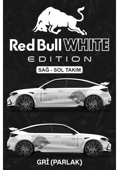 Red Bull Whıte Edıtıon - Yan Gövde Sticker Seti Gri Parlak - 805128282