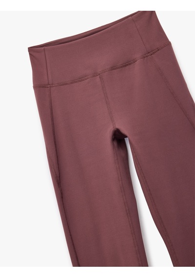 Koton Yüksek Bel İspanyol Paça Slim Fit Tayt Kahverengi 6wak40154nk Kahverengi