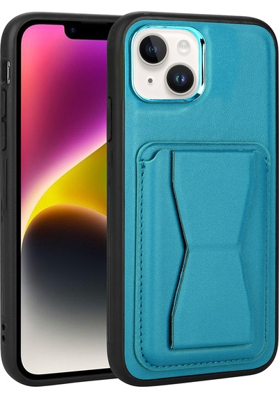 Apple Uyumlu iPhone   14 Kılıf   Kartlıklı Standlı Pu Deri Memo Kapak