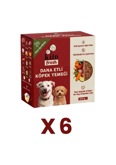 Kito Fresh Dana Etli Taze Yetişkin Köpek Yemeği 6 x 250 G