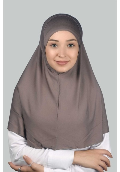 Altobeh İkili Set Pratik Eşarp Hazır Türban Ve Hijab Tesettür Bonesi Koyu Vizon