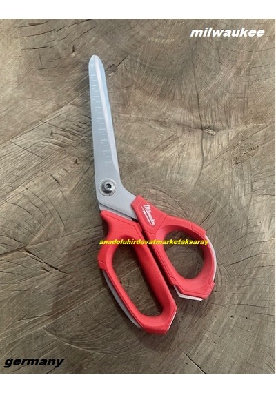 Milwaukee Agır Hizmet Makası Kumaş Kagıt Naylon Makası Eğik Açılı Makas 26cm