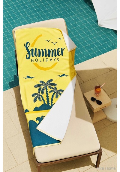Seadream Tropikal Desenli Plaj Havlusu 70x140 Cm Summer Holiday Çok Renkli