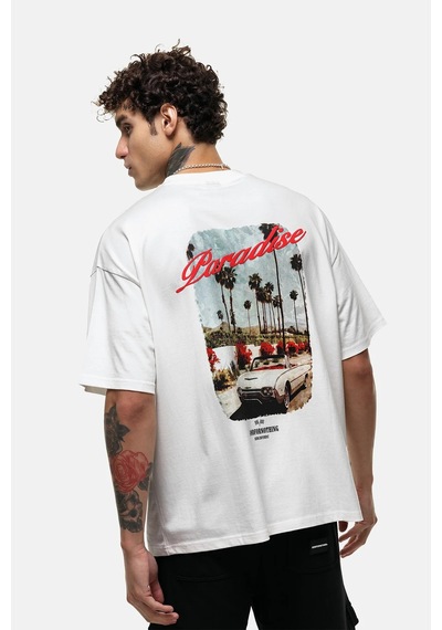 Prtnc Protonic Baskılı Oversize T-shirt Beyaz Beyaz