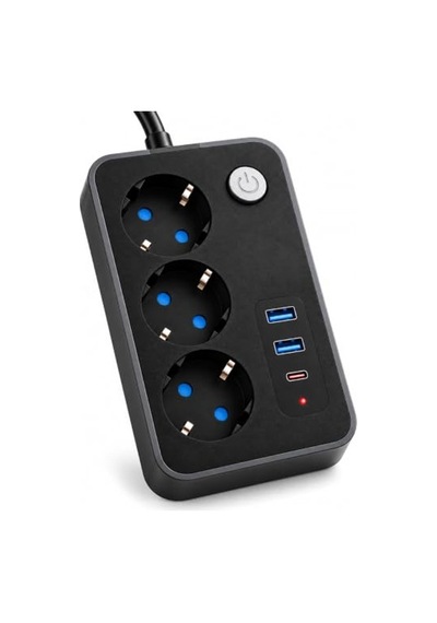Termal Akım Korumalı Uzatma Prizi, 2 Metre Kablolu Ve 2 Usb Bağlantı