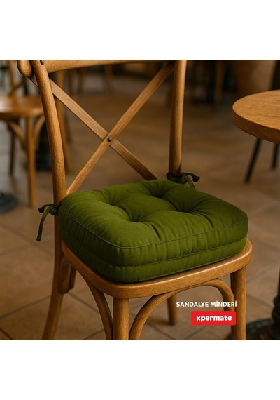 Xpermate Sandalye Minderi 4'lü Set 42x42x8 Cm Kalın Çift Kat Pofidik Minder Yıkanabilir Fermuarlı Su Ve Yağ İtici Diğer