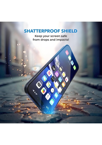 İphone 17 Pro Max Uyumlu, Tam Kaplayan Hayalet Kırılmaz Ekran Koruyucu - Uygulama Aparatlı Kolay Uygulama İphone 17 Pro Max