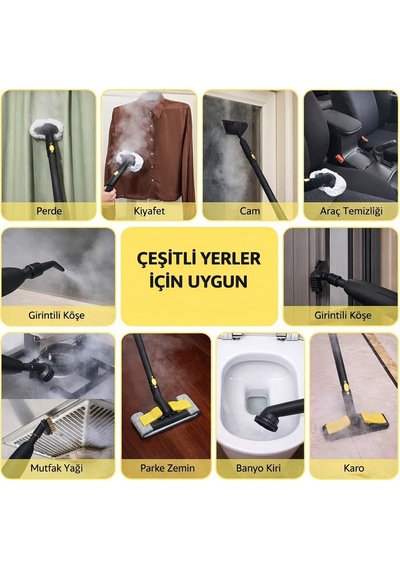 Cleova CLV-4041 2000 W Çok Fonksiyonlu 26 Parça Buharlı Temizleyici Paspas - Buharlı Temizlik Makinası