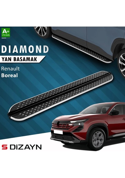S-dizayn Renault Boreal Diamond Krom Yan Basamak 183 Cm 2025 Üzeri A+ Kalite