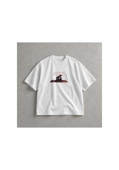 Yolo Street Özel Tasarım Etnik Halı Motifli Oversize Beyaz %100 Pamuk Erkek Tişört Vintage Streetwear 1abeyaz