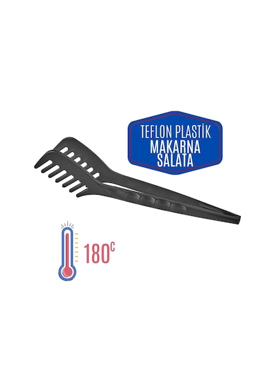 Makarna Salata Maşası Plastik Siyah