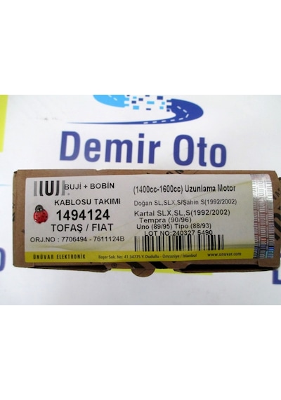 7706494-7611124 Buji Kablo Takımı Doğan-kartal Slx-tempra-uno 1,4