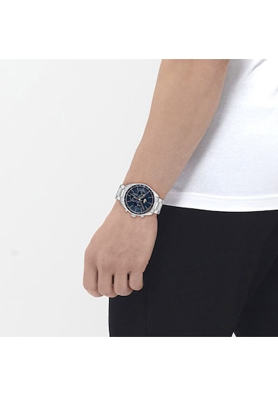 Lacoste 2011380 Quartz Çelik Gri Mavi Kadran 42 Mm Erkek Kol Saati