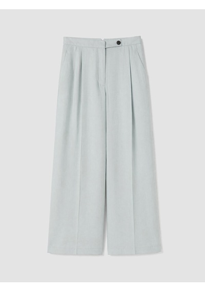 Lcw Modest Mavi Loose Fit Kadın Pileli Kumaş Pantolon