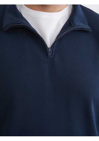 Lcwaıkıkı Classic Lacivert Büyük Beden Dik Yaka Erkek Sweatshirt