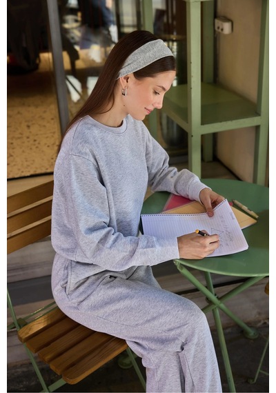 Defys Kadın Basic Sweat Gri Melanj - 747511219 Gri Melanj