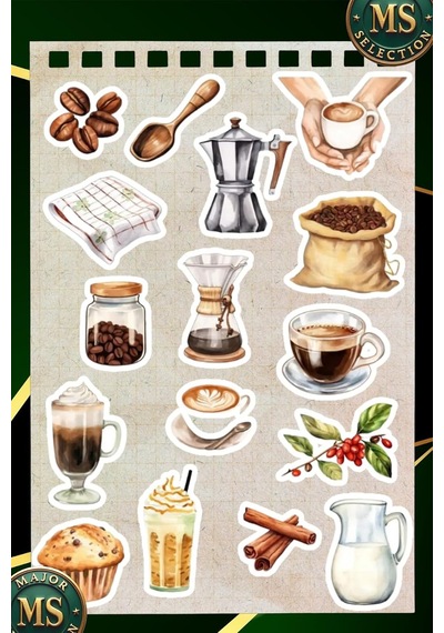 Coffee Vintage Retro Laptop Sticker Suya Dayanıklı Etiket