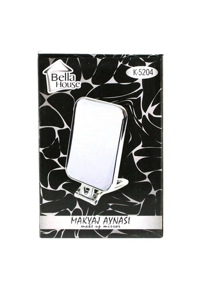 Dikdörtgen - Gümüş 15x11.5cm Makyaj Aynası Çift Taraflı Katlanır Ayaklı 5705