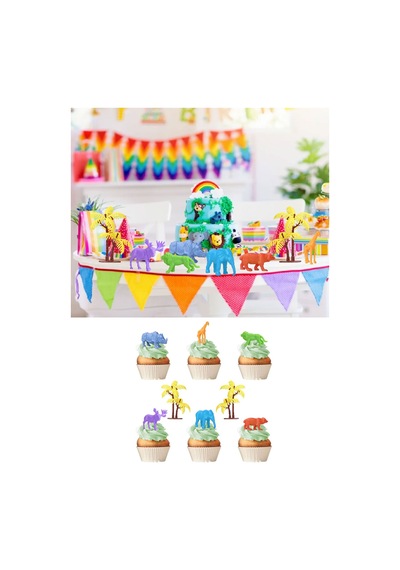 Toy Play 12 Parça Renkli Mini Vahşi Hayvanlar Figür Seti 4-6 Cm Sku669