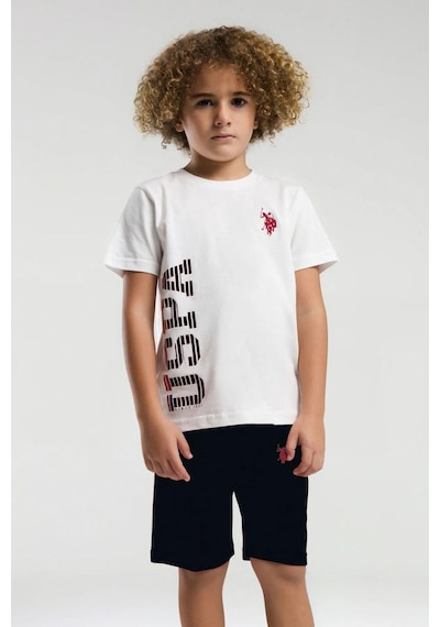 U.s. Polo Assn. 2019 Erkek Çocuk Bisiklet Yaka Logolu Şortlu Kısa Kollu Pijama Takım Beyaz U.s. Polo Assn. 2019 Erkek Çocuk Bisiklet Yaka Logolu Şortlu Kısa Kollu Pijama Takım Beyaz