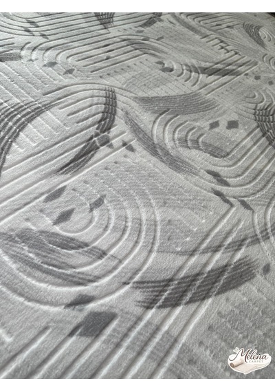 Konak Halı Modern Gri Çizgisel Desenli Emboss Saçaklı Salon Halısı Gri