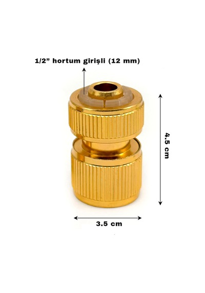 Car-fil Alüminyum Hızlı Bağlantı Hortum Adaptör Seti 2 Adet Sızdırmaz Adaptör 1/2"