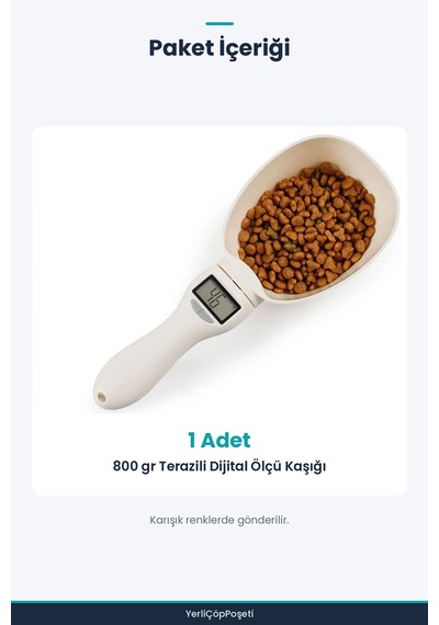 Dijital Ölçü Kaşığı - Terazili - 800 Gr Ölçme Kapasitesi Beyaz