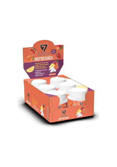 7stıck Sekersız Tropıcal Aromalı Draje Sakız 60 Pcs 6adet