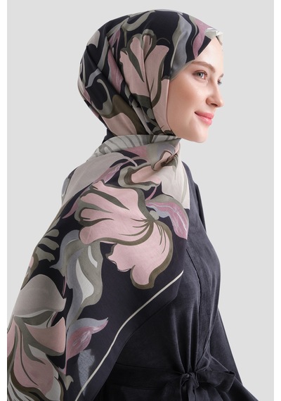 Armine Elegance Pamuk - İpek Şal As559 Siyah