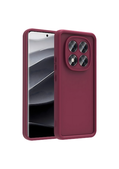 Fibaks Redmi Note 15 4G Uyumlu Kılıf Kamera Korumalı Yumuşak Dokulu Darbe Emici Bordo Silikon Kapak