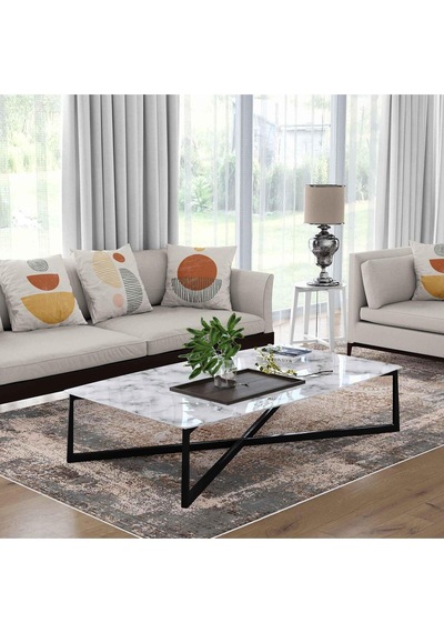 Kaymaz Taban Yıkanabilir Halı Mutfak, Salon, Yatak Odası İçin Modern Dijital Baskı Halı Sln Halı - 0030 Çok Renkli
